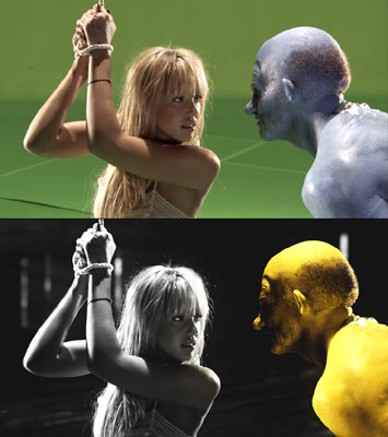 Jessica Alba and Elijah Wood as Yellow Bastard