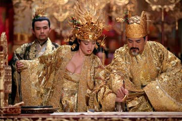 Gong Li as the Empress and Chow Yun-fat as the Emperor